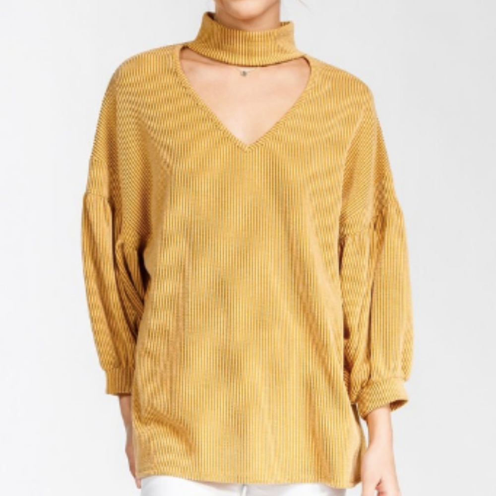 CYBER SALE! LAST S// NAYA Mustard Choker Top - Picture 3 of 8